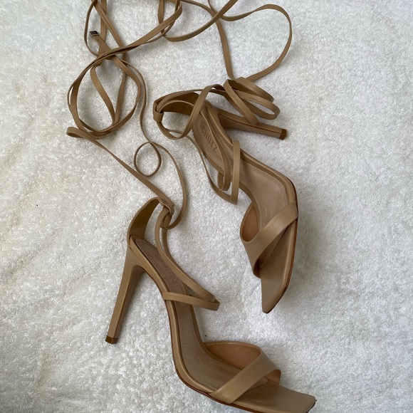 SCHUTZ Beige Strappy Heels Size 9B - Picture 5 of 11